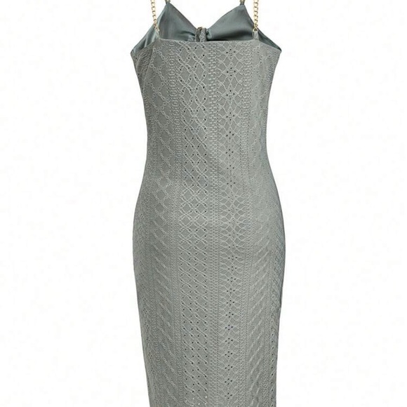 Green Lace Dress with Gold Chain Straps size XL NEW - Picture 3 of 6